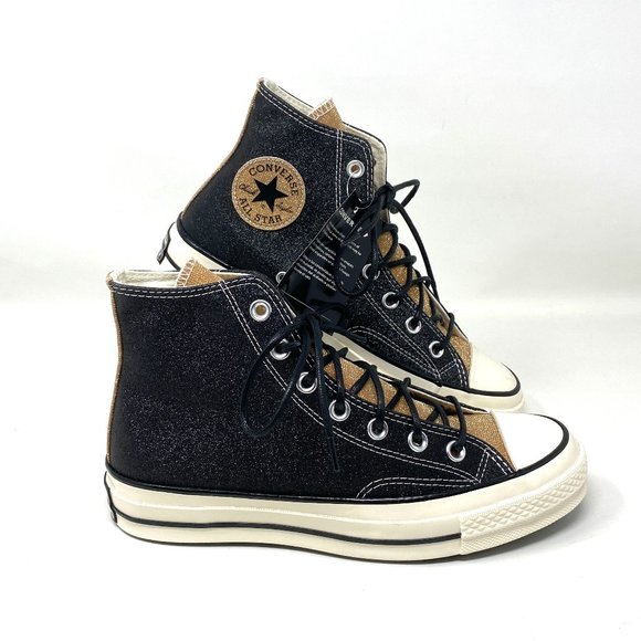 Converse Shoes - Converse Women's Size 8 572265C CHUCK 70 HI Black Gold Egret Synthetic Sneaker